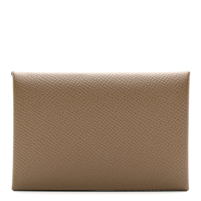 Hermes Epsom Calvi Card Case Etoupe 1 of 8