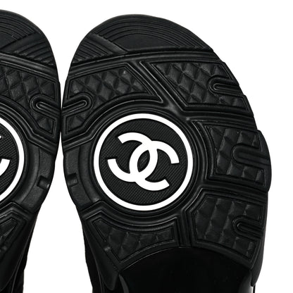 Chanel Nylon Calfskin Suede CC Sneakers 38 Black 6 of 9