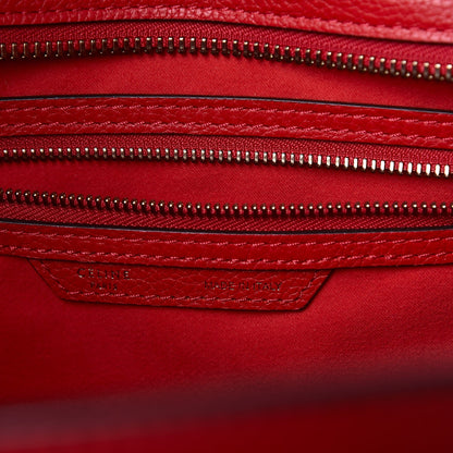 Celine Drummed Calfskin Mini Luggage Coquelicot 6 of 8