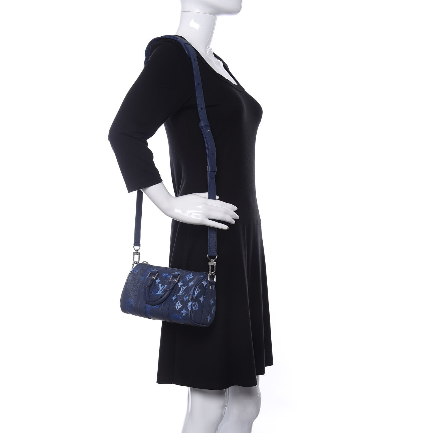 Louis Vuitton Monogram Ink Watercolor Keepall XS Blue 2 of 9