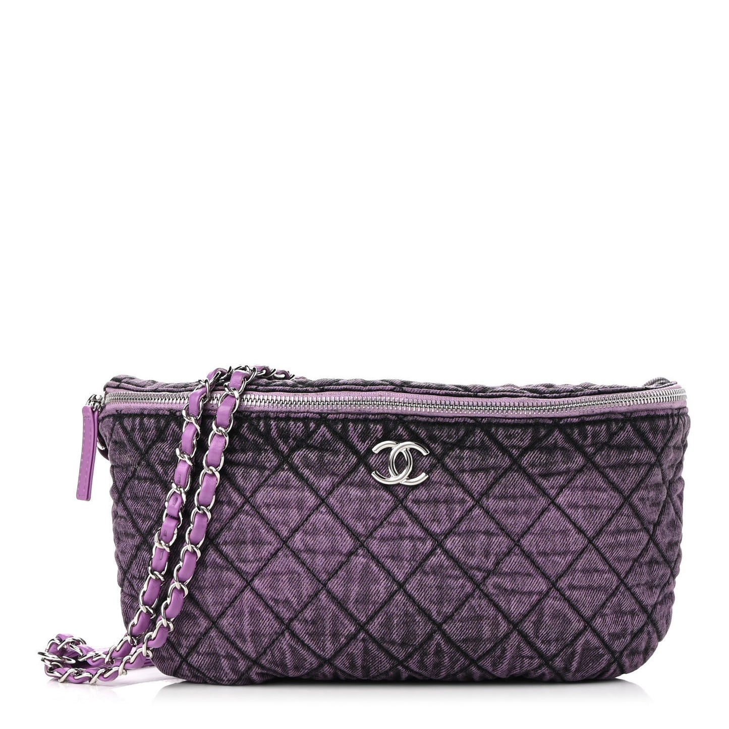 Denim Quilted Denimpression Waist Bag Purple