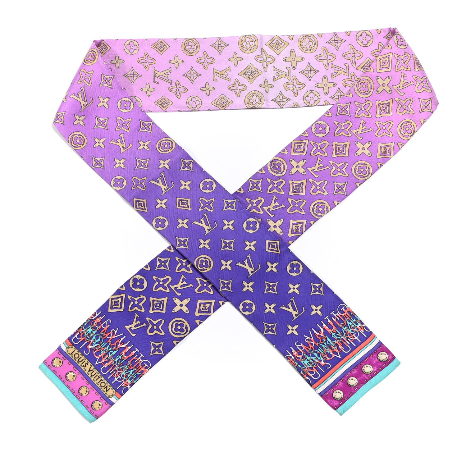 Louis Vuitton Silk Monogram Map Bandeau 1 of 3
