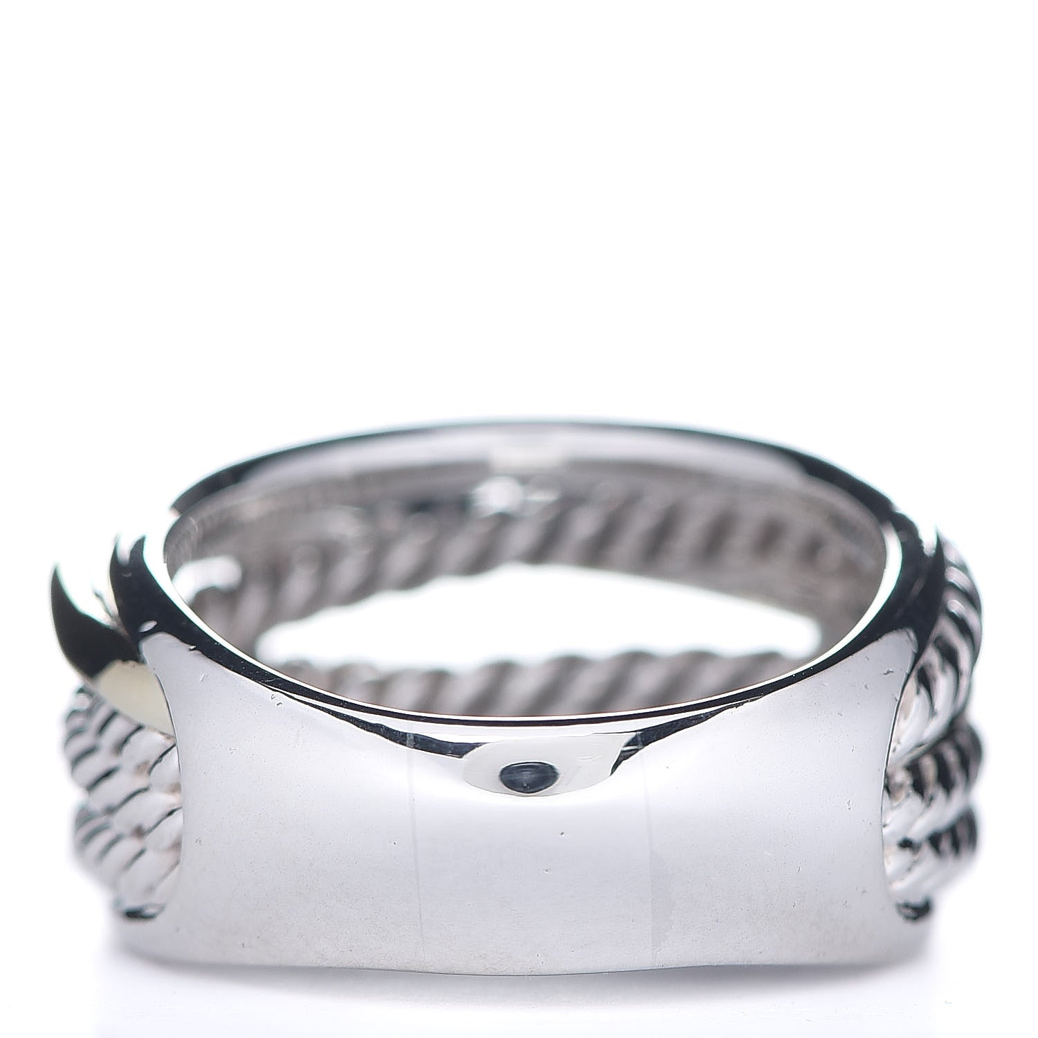 David Yurman Sterling Silver 14K Yellow Gold Narrow Crossover Ring 59 8.75 2 of 3