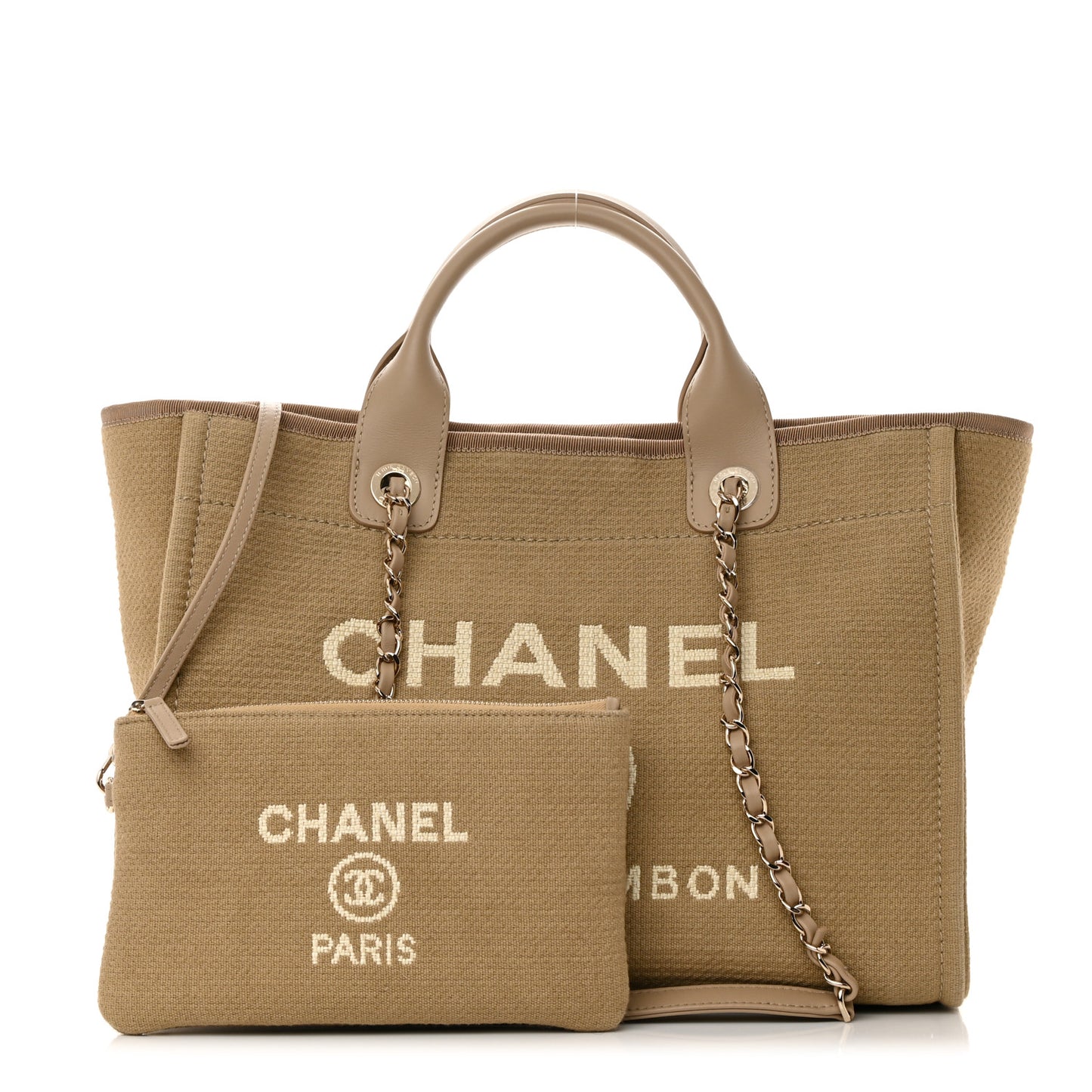 Mixed Fibers Medium Deauville Tote Beige