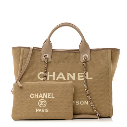 Chanel Mixed Fibers Medium Deauville Tote Beige 1 of 15