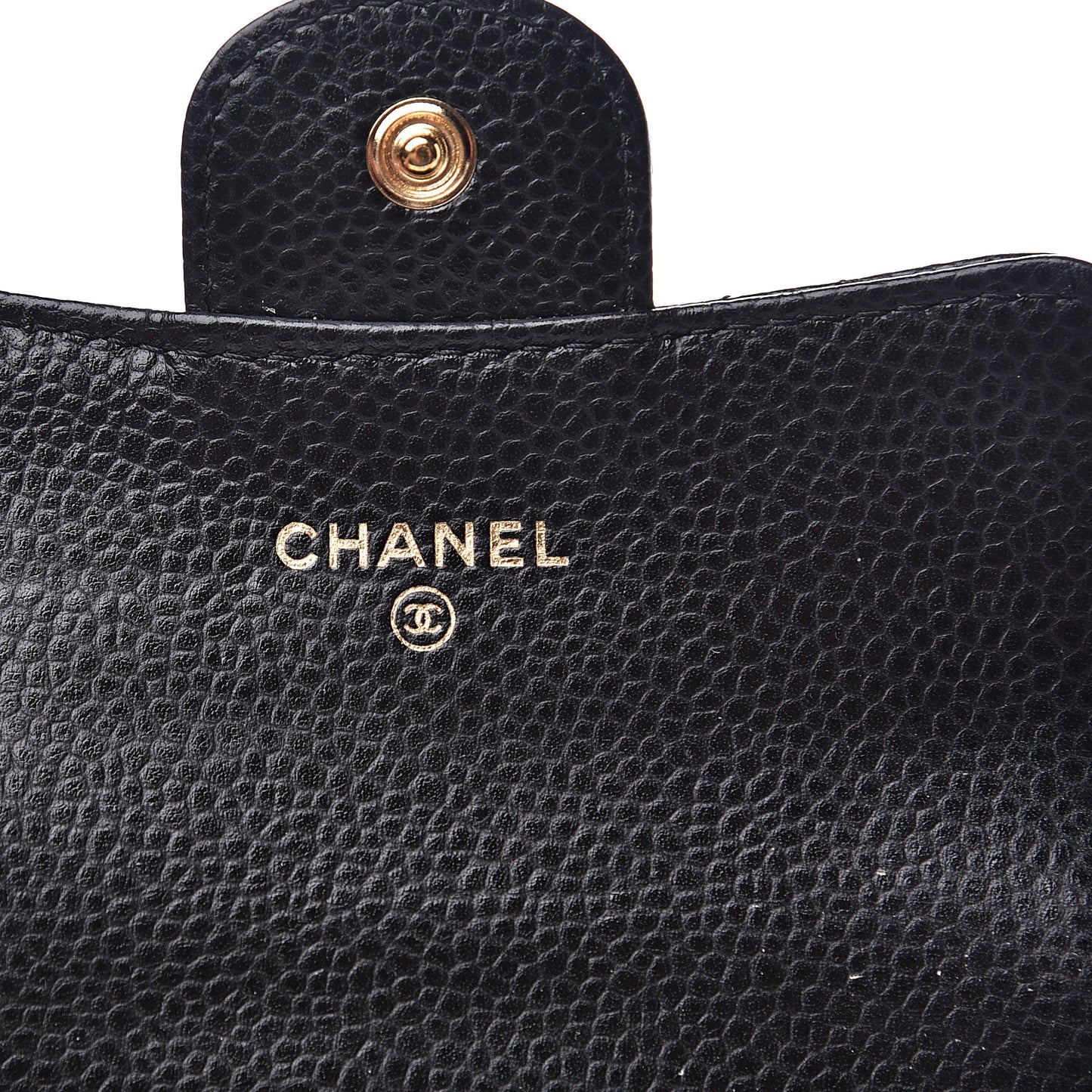 Caviar Quilted Flap Card Holder Black