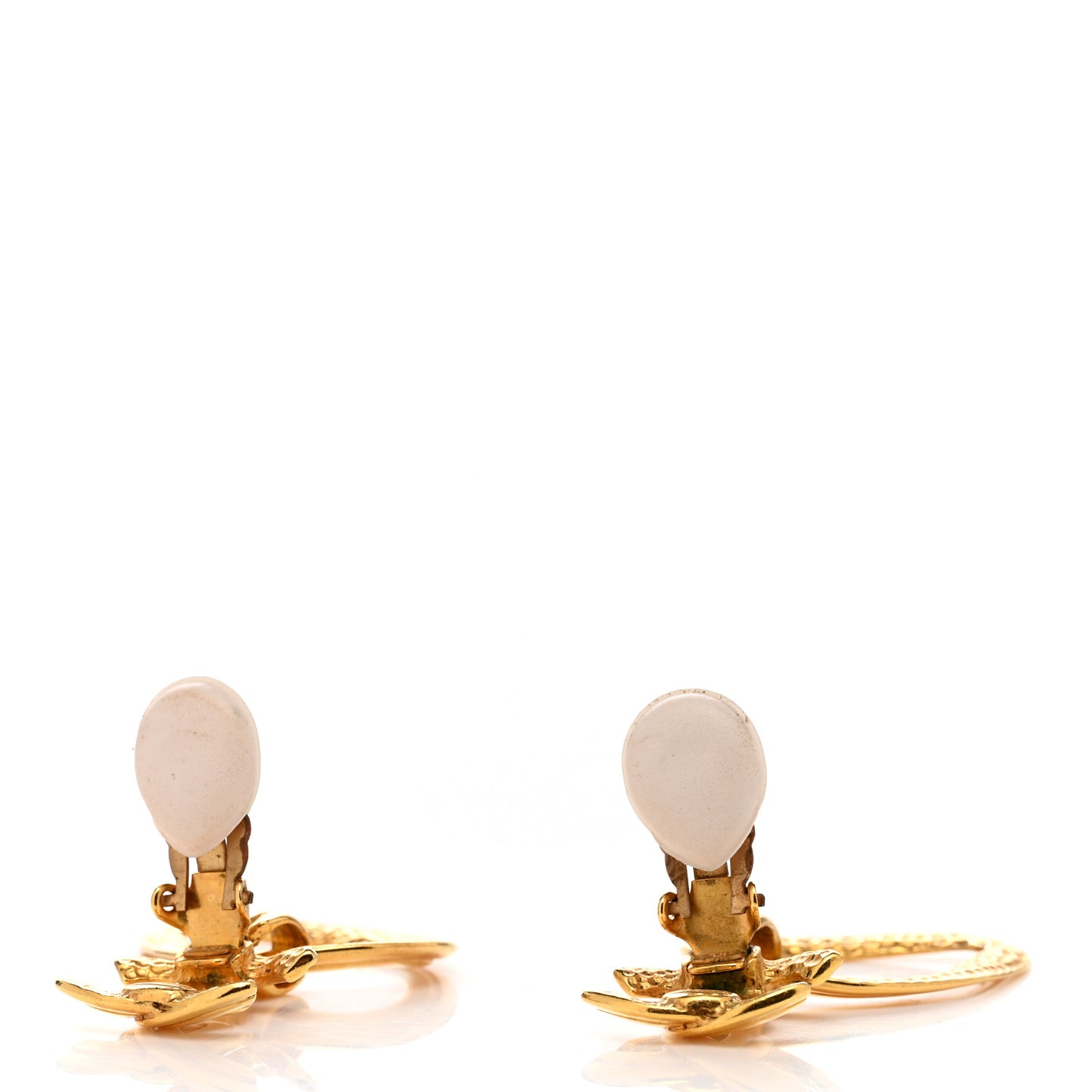 CC Drop Clip On Earrings Gold