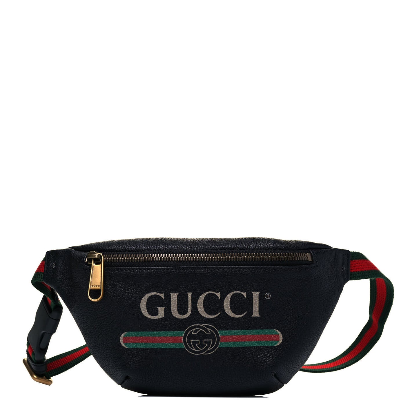Grained Calfskin Small Logo Belt Bag Black