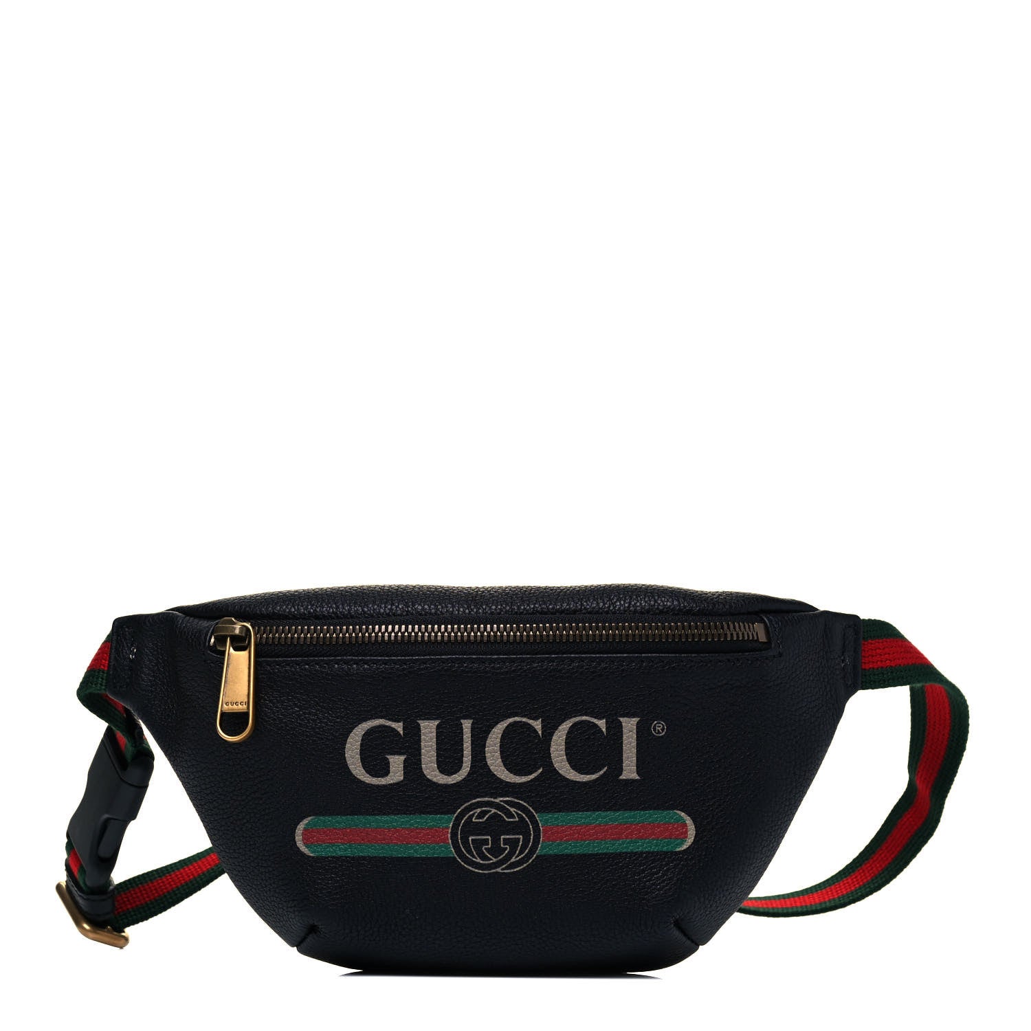 Gucci Grained Calfskin Small Logo Belt Bag Black 1 of 9