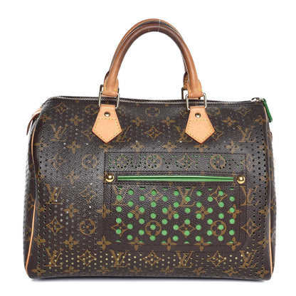 Louis Vuitton Monogram Perforated Speedy 30 Green 1 of 15