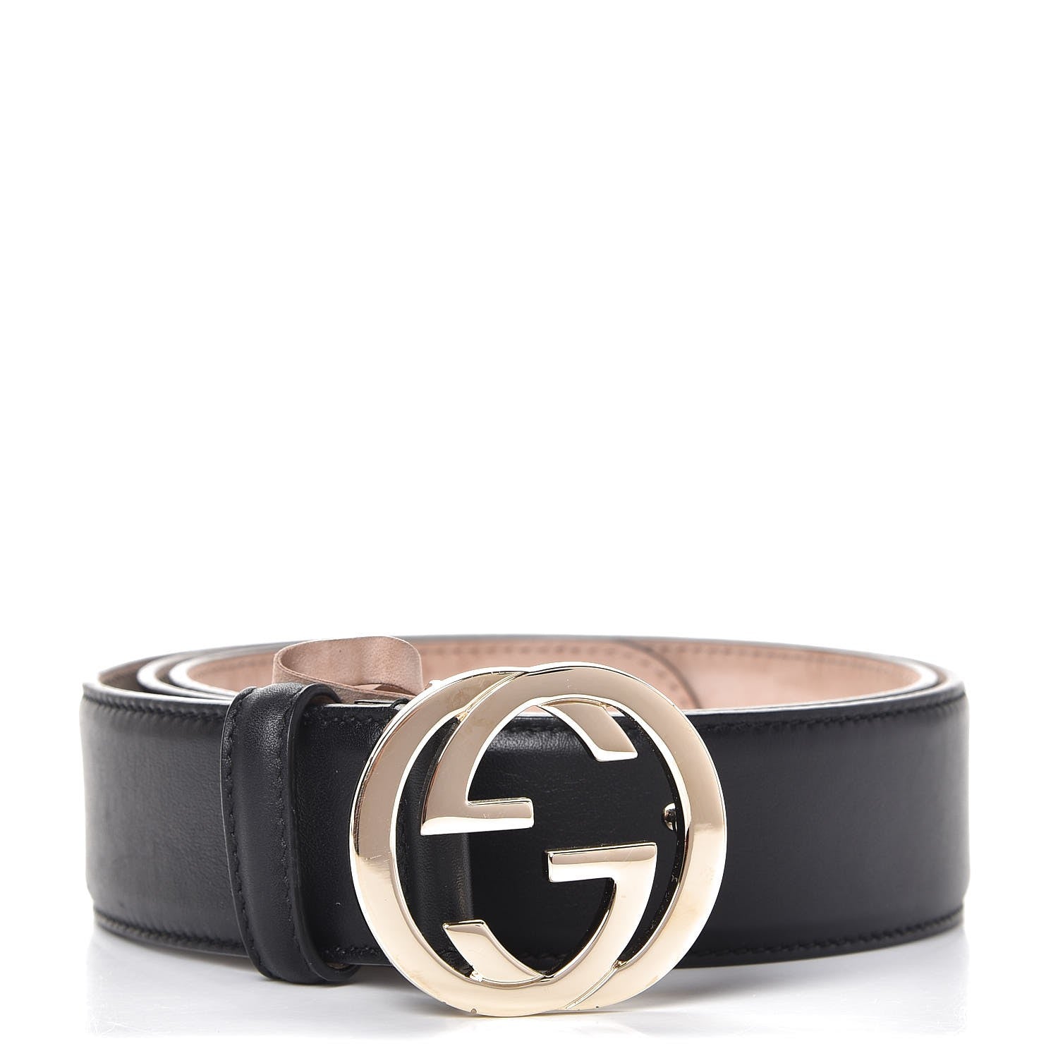 Gucci Calfskin Interlocking G 37mm Belt 90 36 Black 1 of 8
