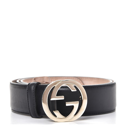 Gucci Calfskin Interlocking G 37mm Belt 90 36 Black 1 of 8
