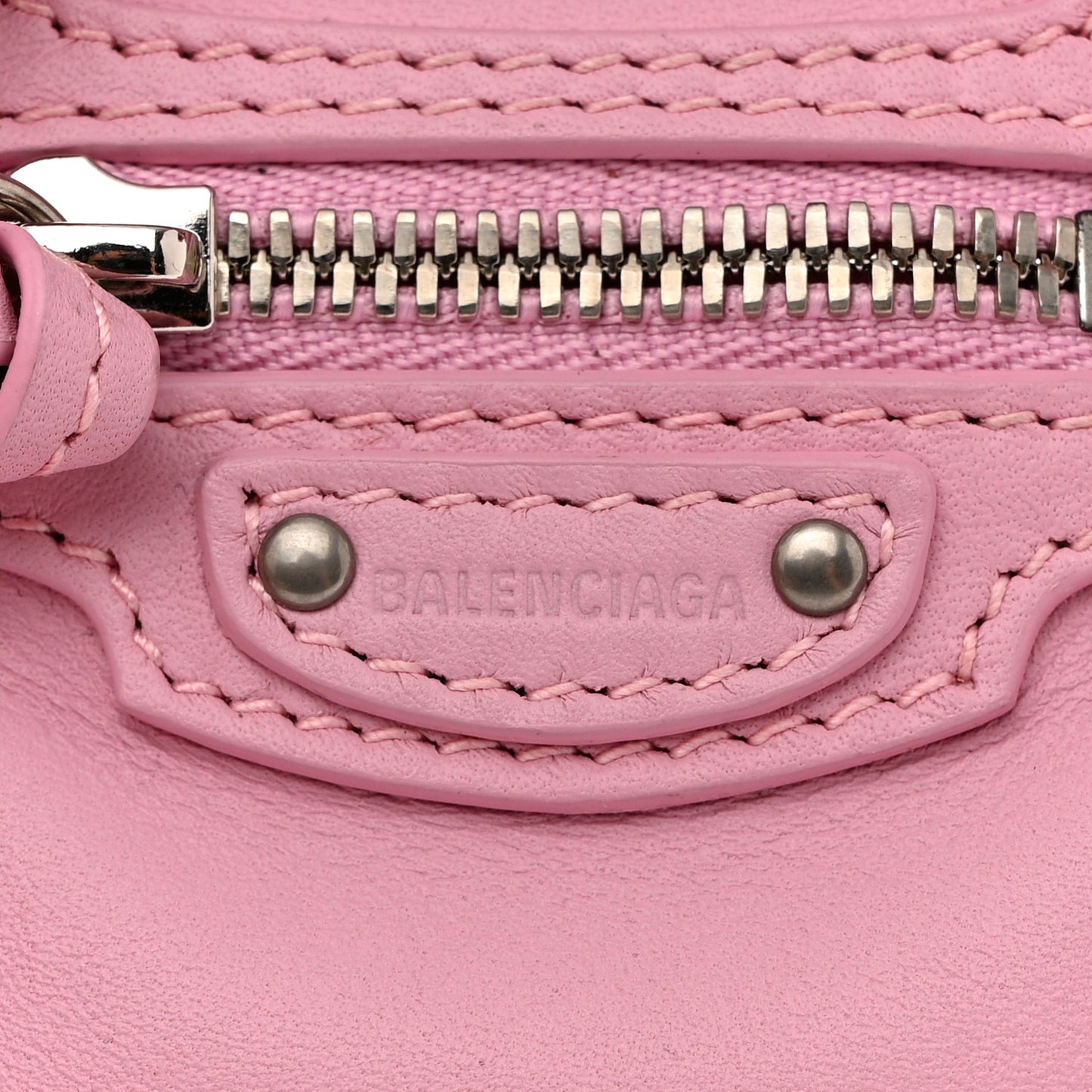 Smooth Calfskin Neo Classic Silver Hardware Super Nano City Crossbody Candy Pink