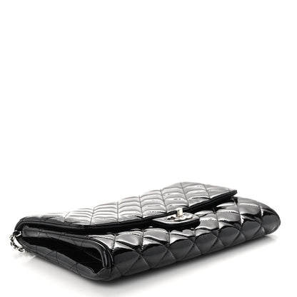 Chanel Patent Quilted Clutch with Chain Flap Black 4 of 10