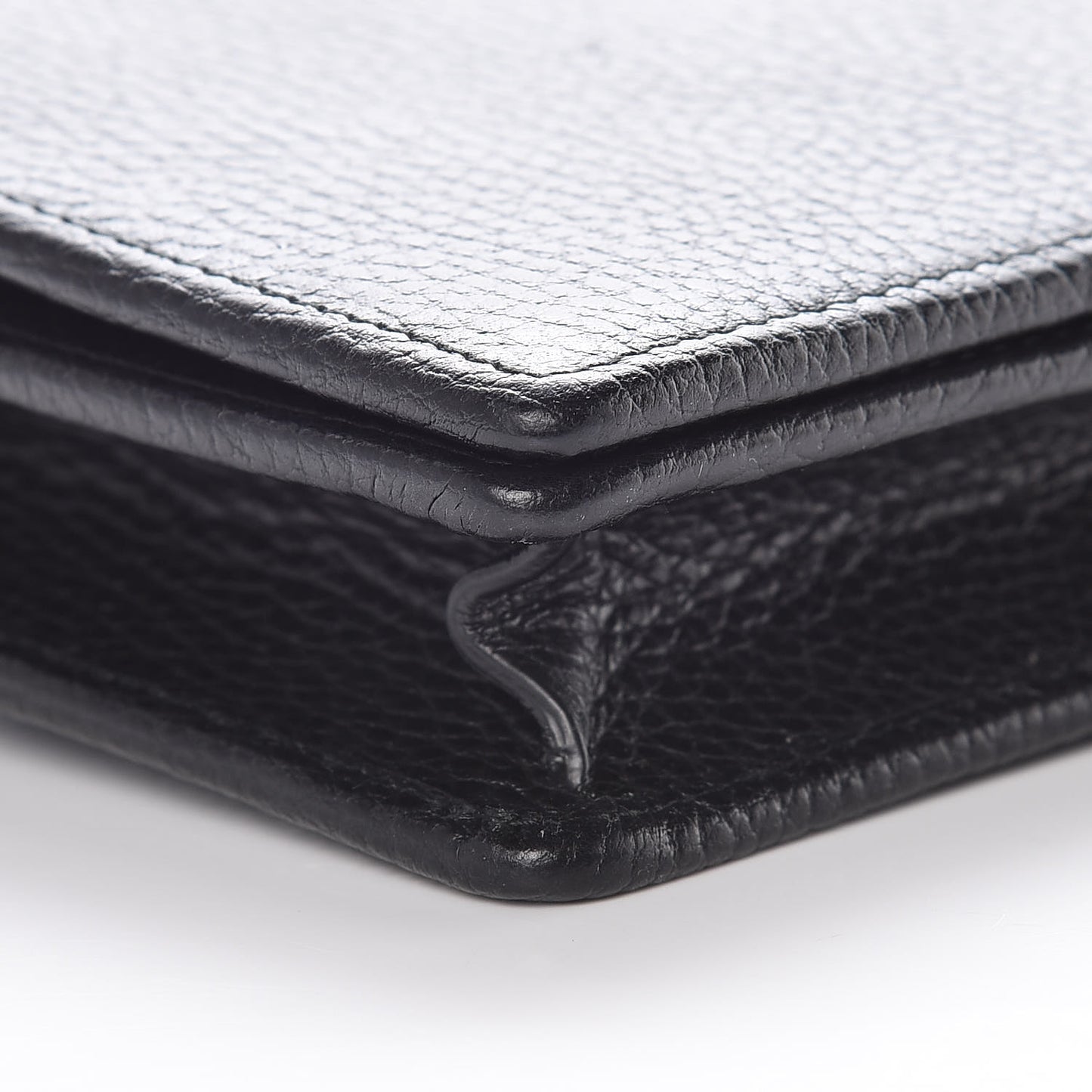Calfskin Mini GG Marmont Chain Wallet Black