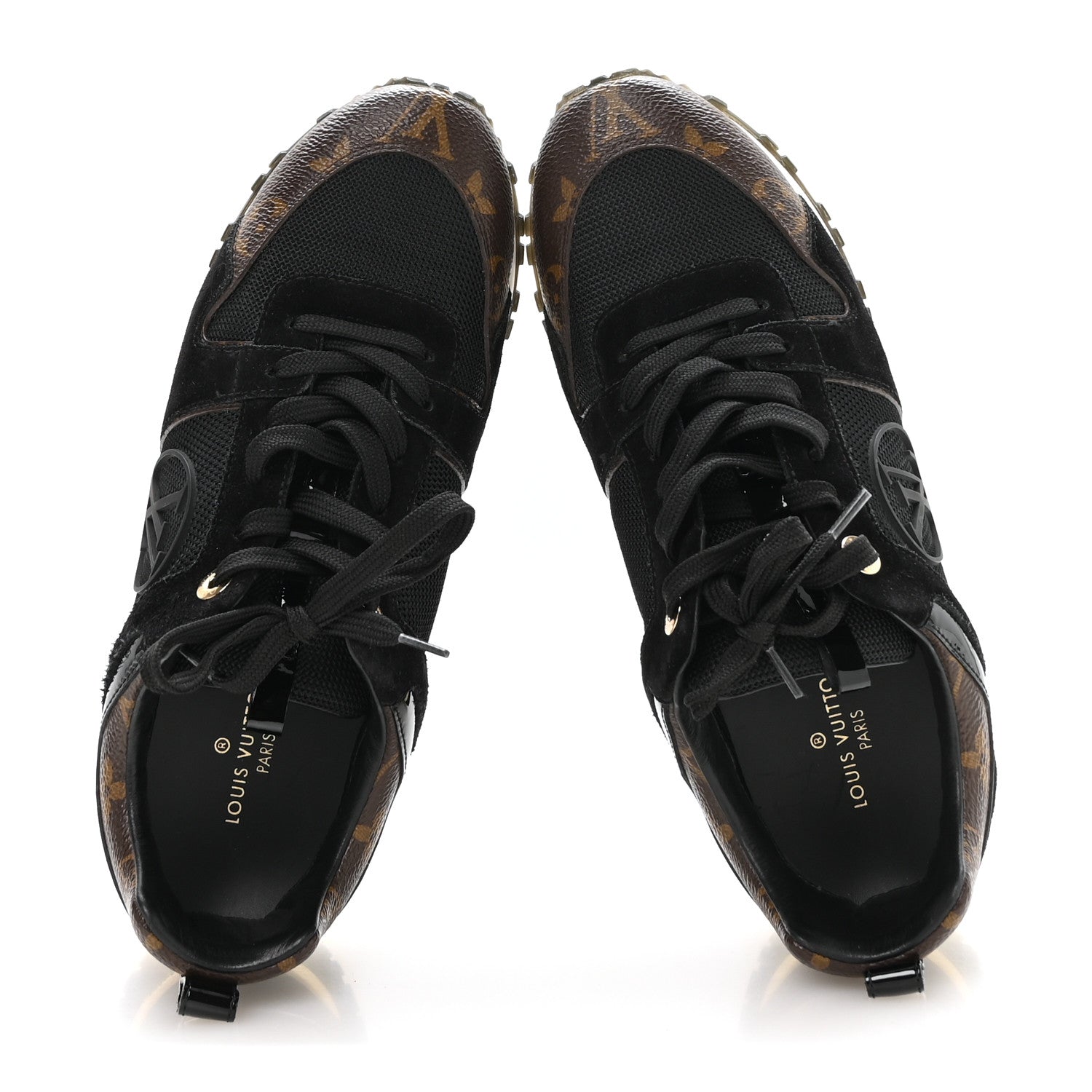 Louis Vuitton Suede Monogram Run Away Sneakers 38 Black 2 of 8
