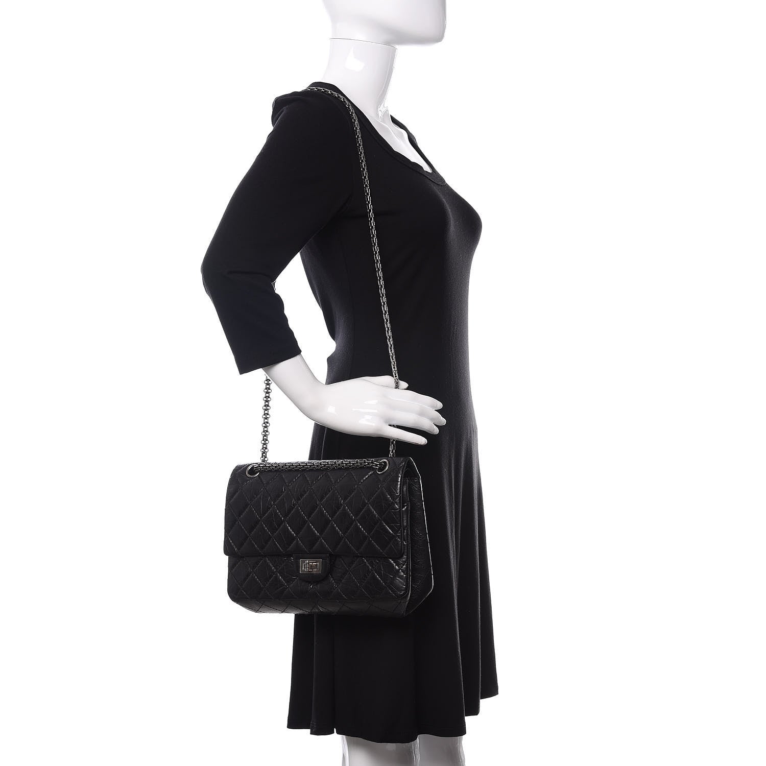 Chanel Aged Calfskin Quilted 2.55 Reissue 226 Flap Black 3 of 12