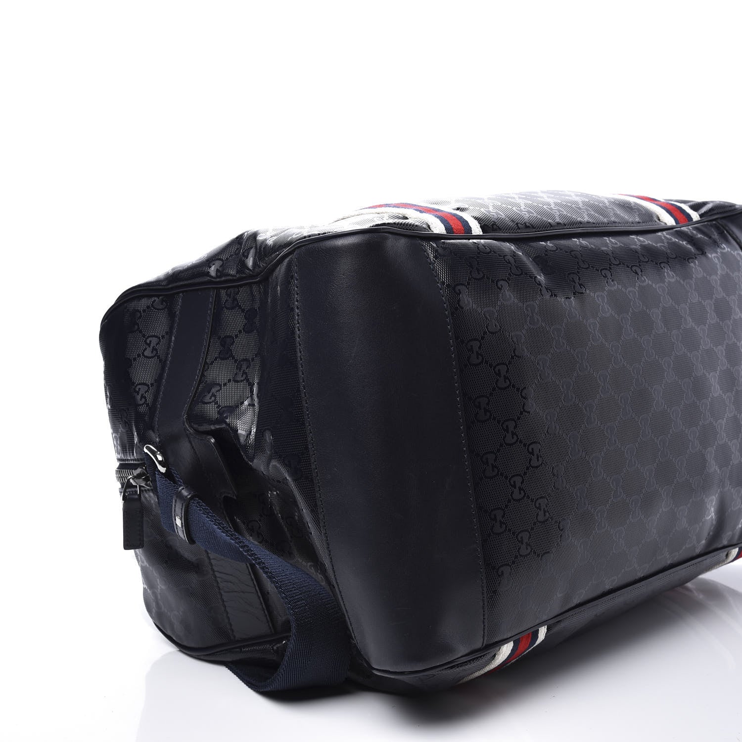 Gucci Imprime Monogram Large Web Carry On Duffle Bag Blue 9 of 10