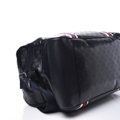 Gucci Imprime Monogram Large Web Carry On Duffle Bag Blue 9 of 10