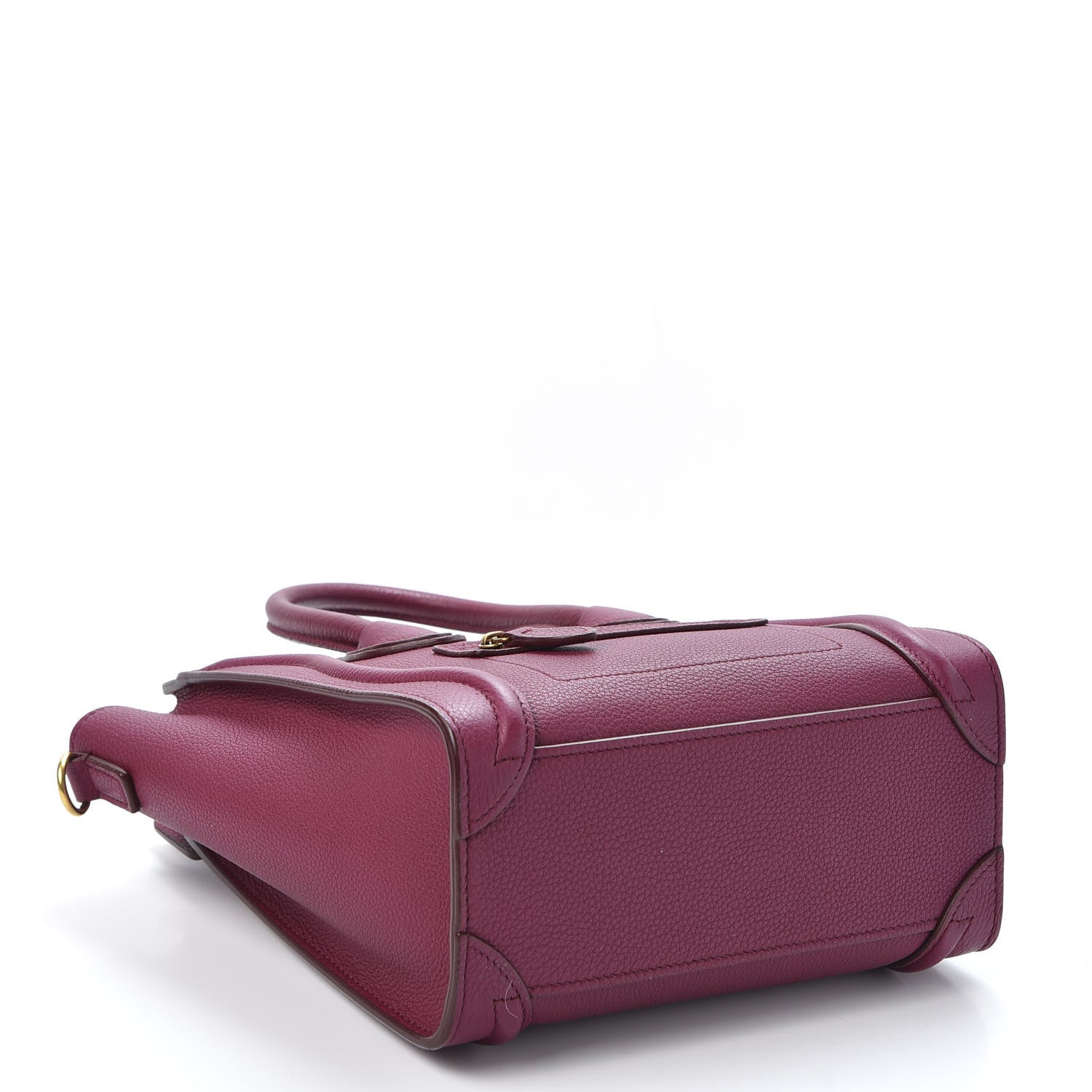 Celine Drummed Calfskin Nano Luggage Plum 3 of 10
