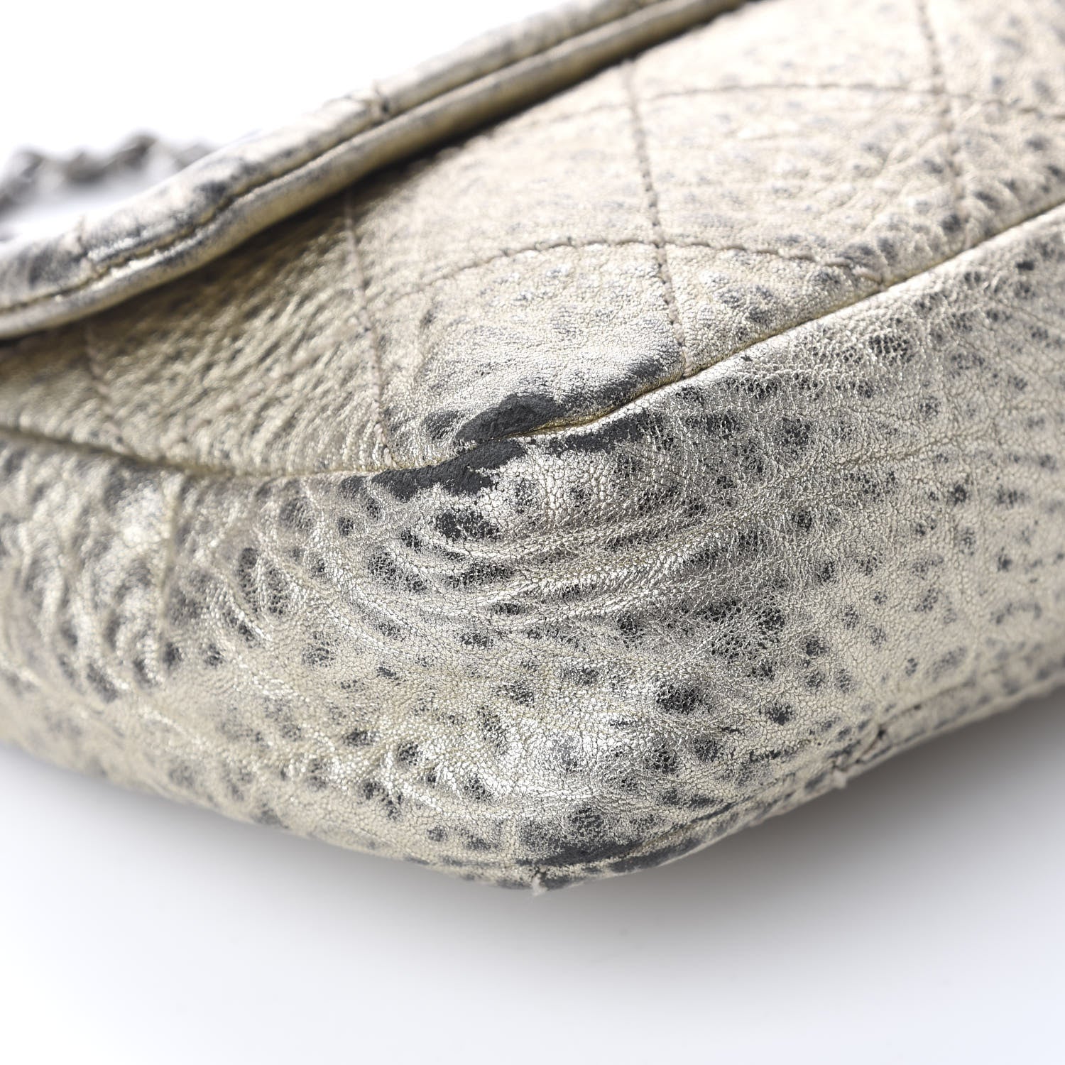 Chanel Distressed Metallic Lambskin Quilted Le Marais Ligne Flap Gold 13 of 16