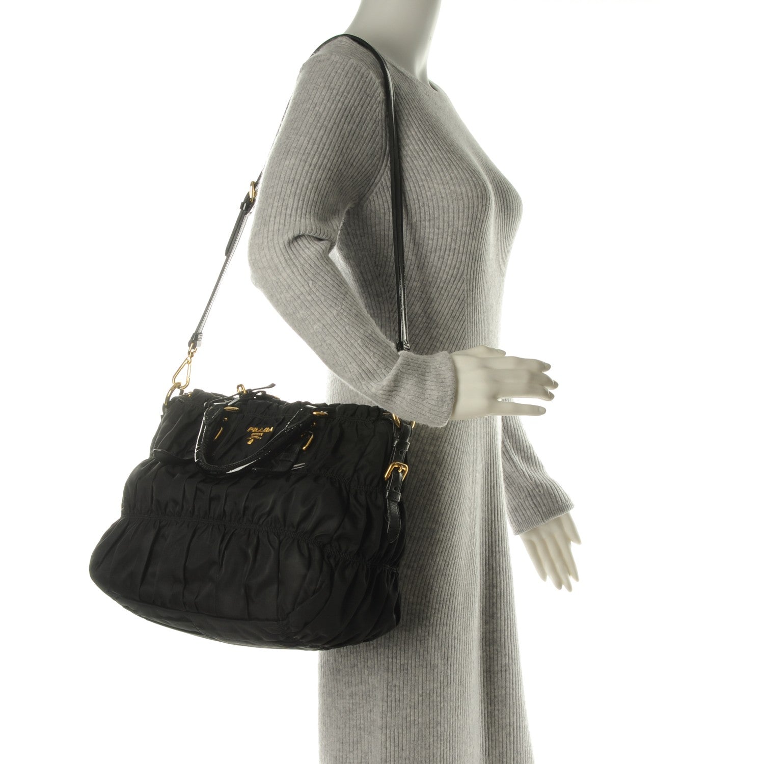 Prada Tessuto Nylon Gaufre Tote Nero Black 2 of 8