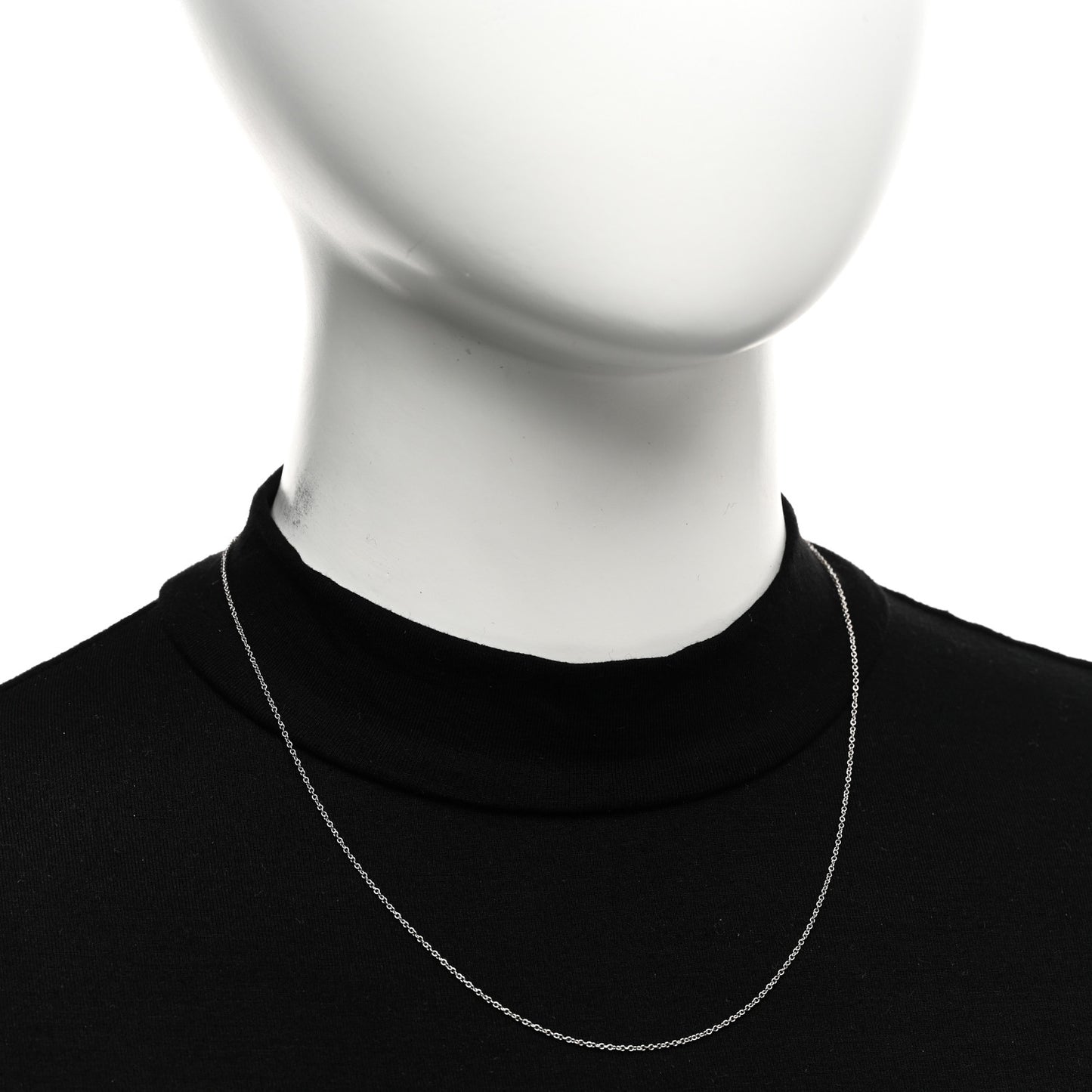 18K White Gold Chain Necklace 18"