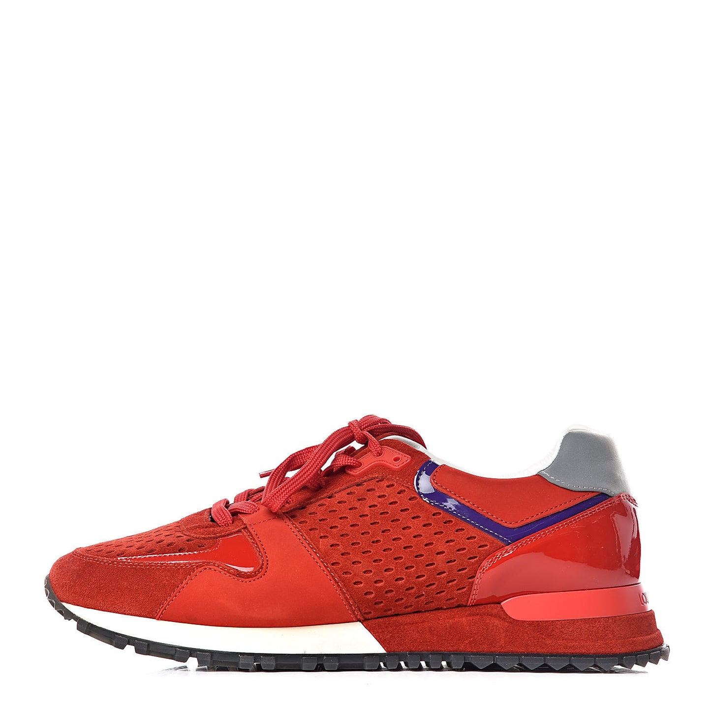 Nubuck Calfskin Perforated Run Away Sneakers 39 Rouge
