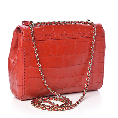 Mulberry Nappa Crocodile Embossed Small Lily Flap Red 3 of 10