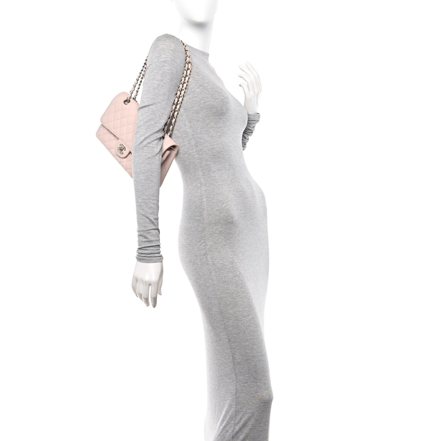 Chanel Caviar Quilted Medium Double Flap Light Pink 2 of 10