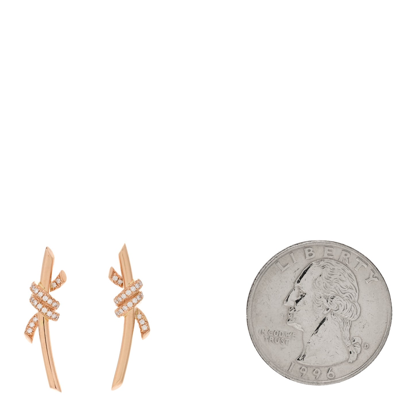 18K Rose Gold Diamond Tiffany Knot Earrings