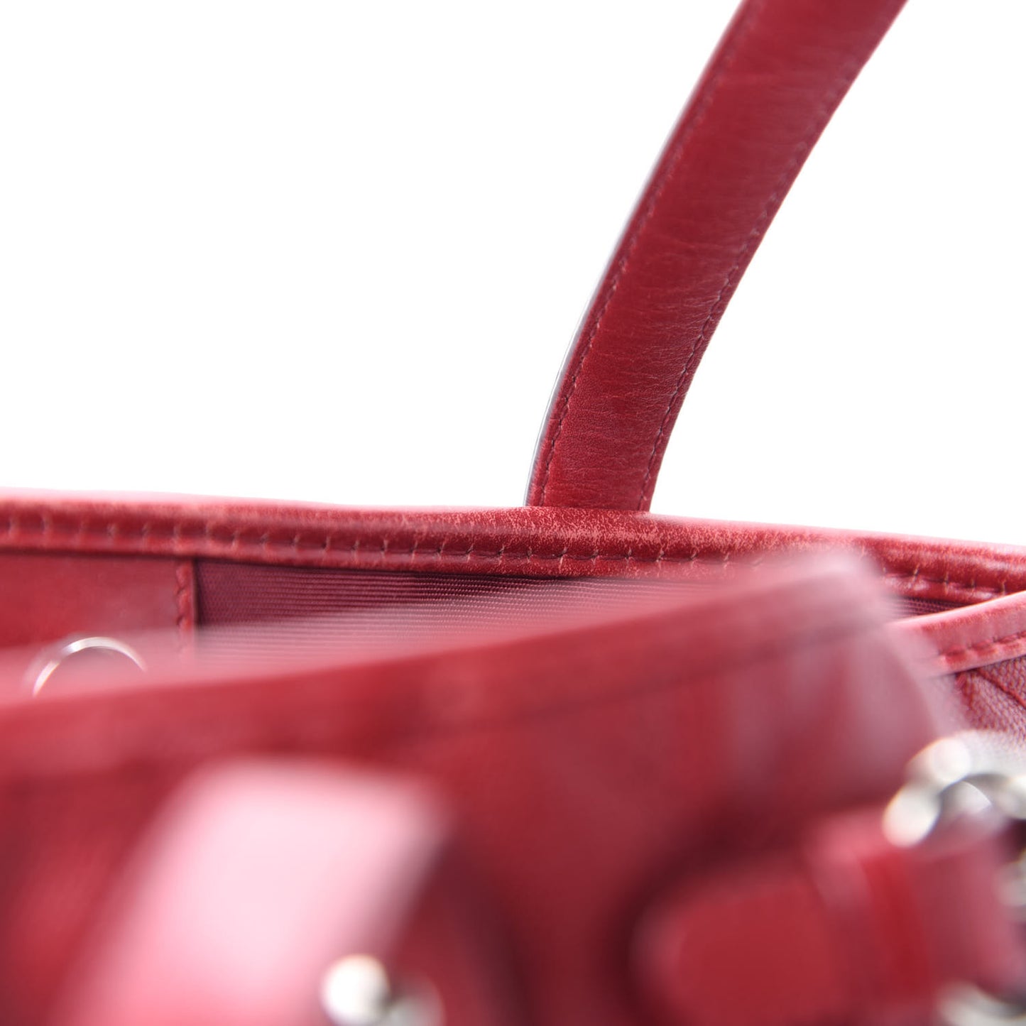 Coated Canvas Cannage Medium Panarea Tote Red