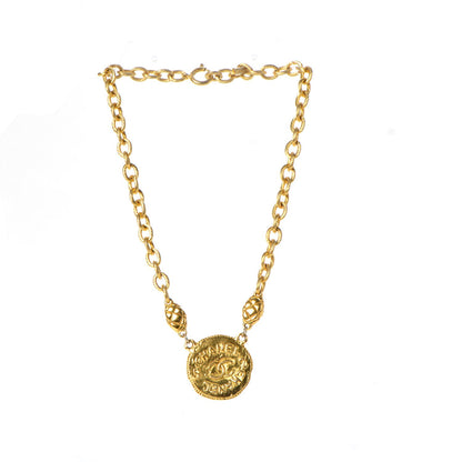 Chanel Chain CC Medallion Necklace Gold 5 of 8