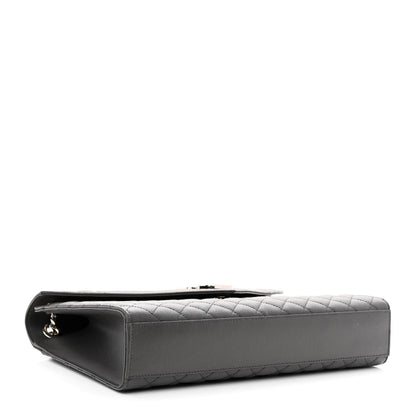 Saint Laurent Grain De Poudre Textured Mixed Matelasse Large Triquilt Monogram Satchel Asphalt 4 of 10