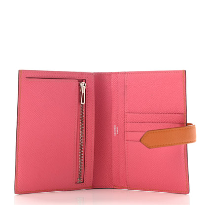 Hermes Epsom Verso Bearn Compact Wallet Orange Rose Azalea 5 of 7
