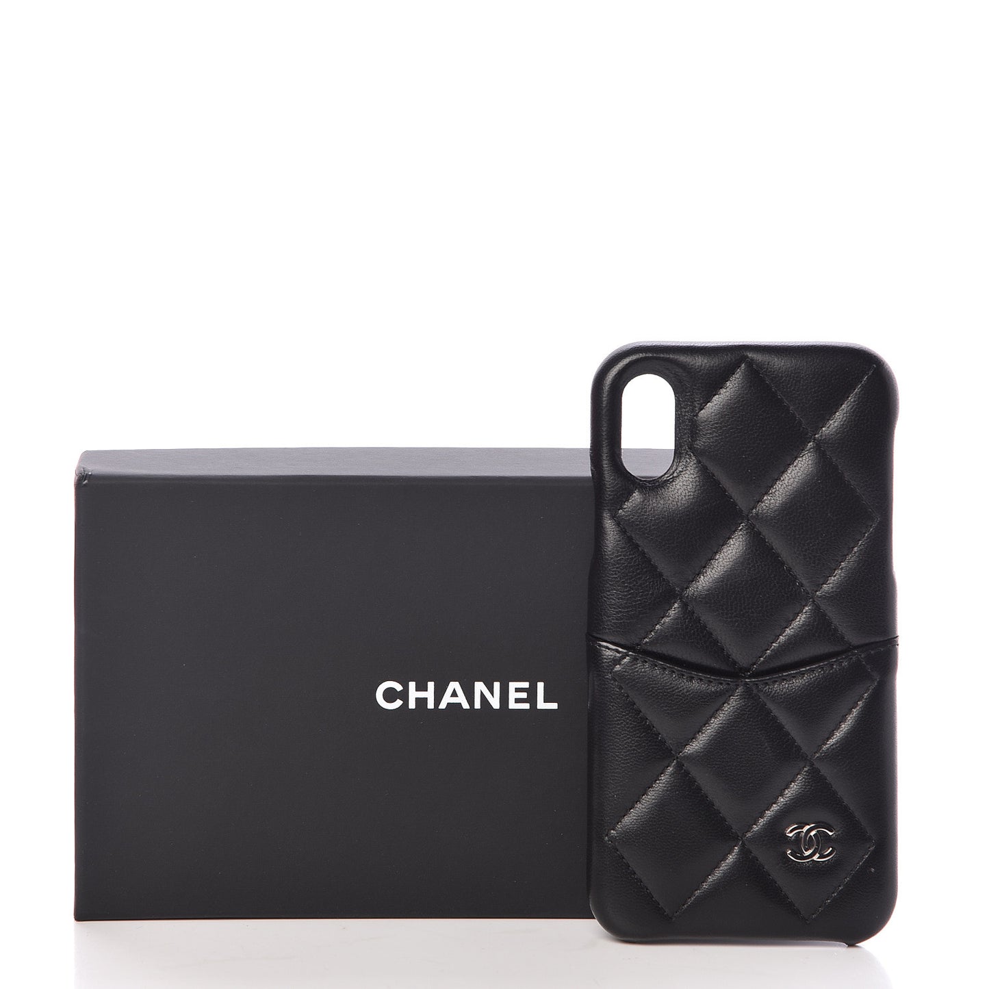 Lambskin Quilted iPhone X Case Black