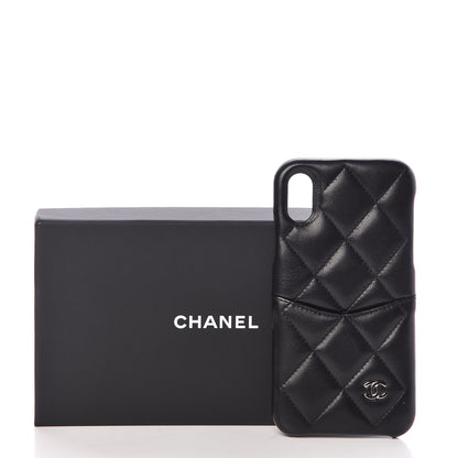Chanel Lambskin Quilted iPhone X Case Black 8 of 8