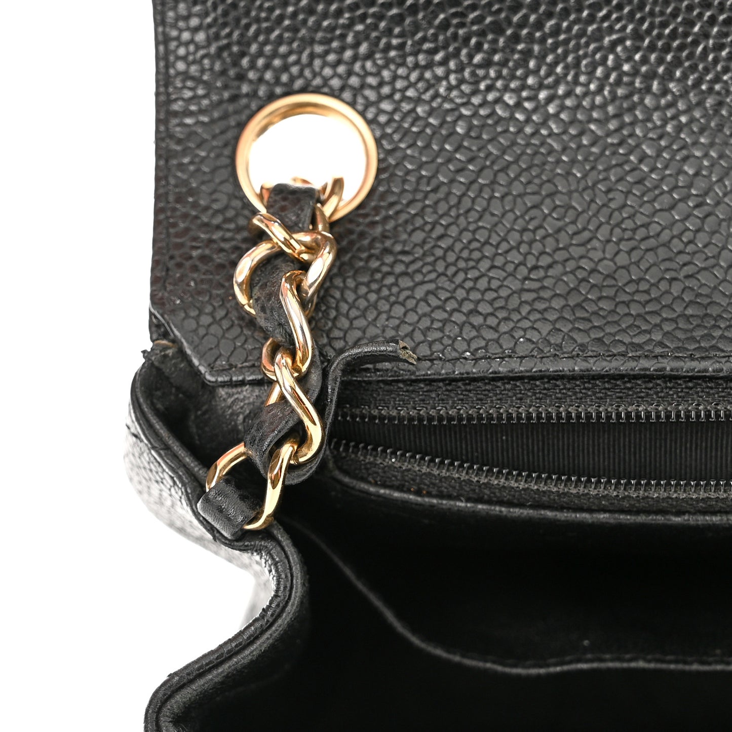 Caviar Quilted Mini Square Flap Black
