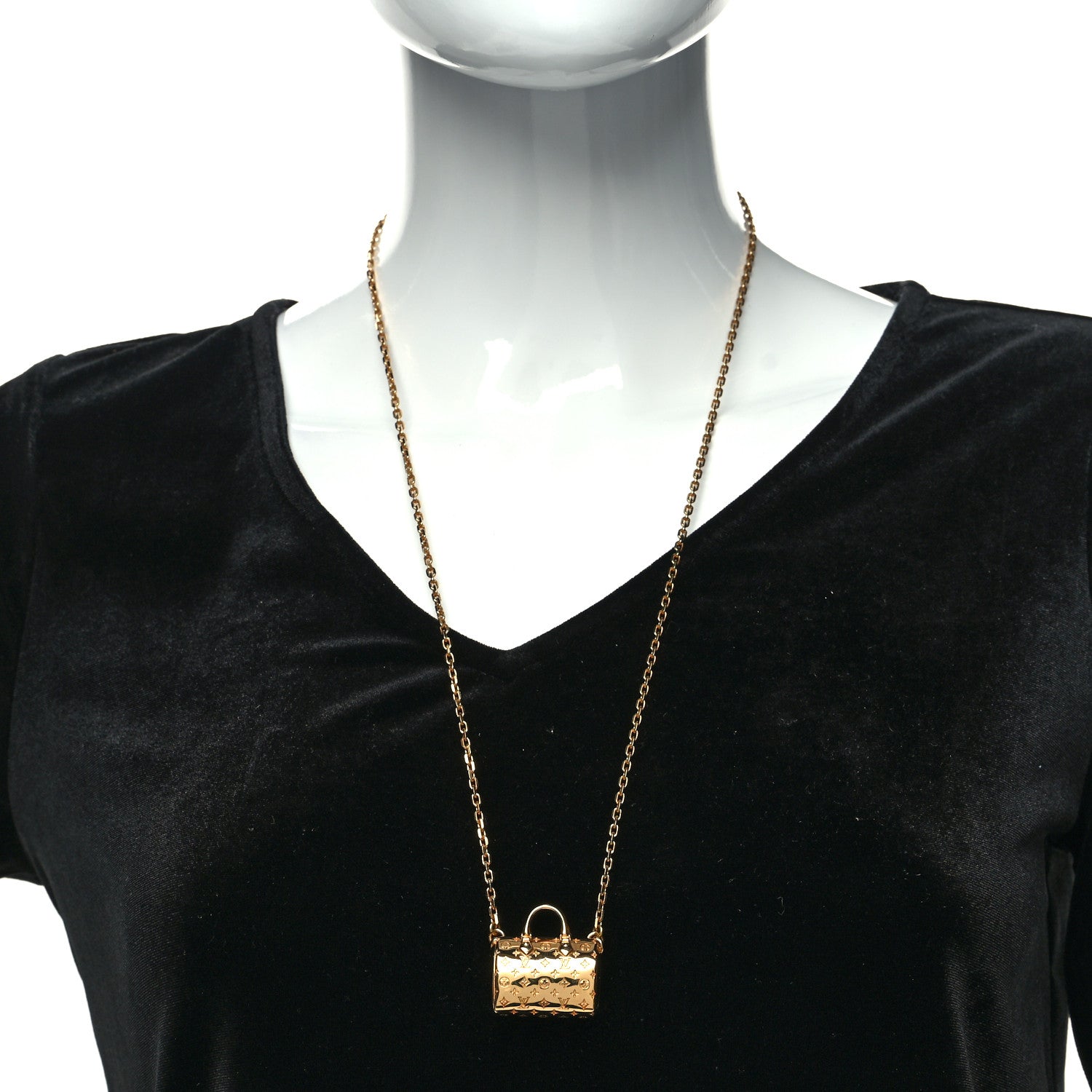 Louis Vuitton Nanogram Speedy Necklace Gold 2 of 7