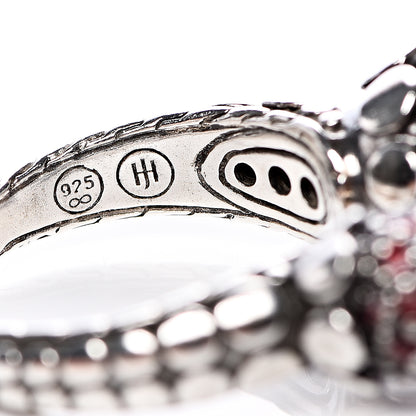 John Hardy Sterling Silver Garnet Dot Bypass Ring 55 7.25 6 of 6