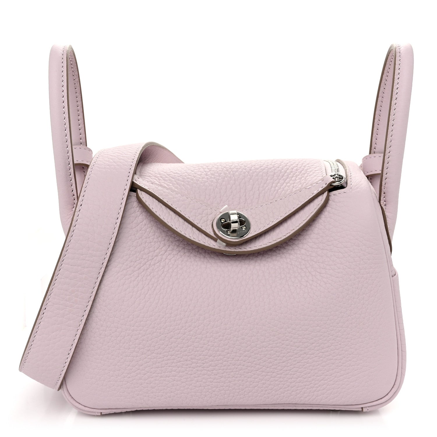 Hermes Taurillon Clemence Verso Mini Lindy 20 Mauve Pale Mushroom 1 of 11