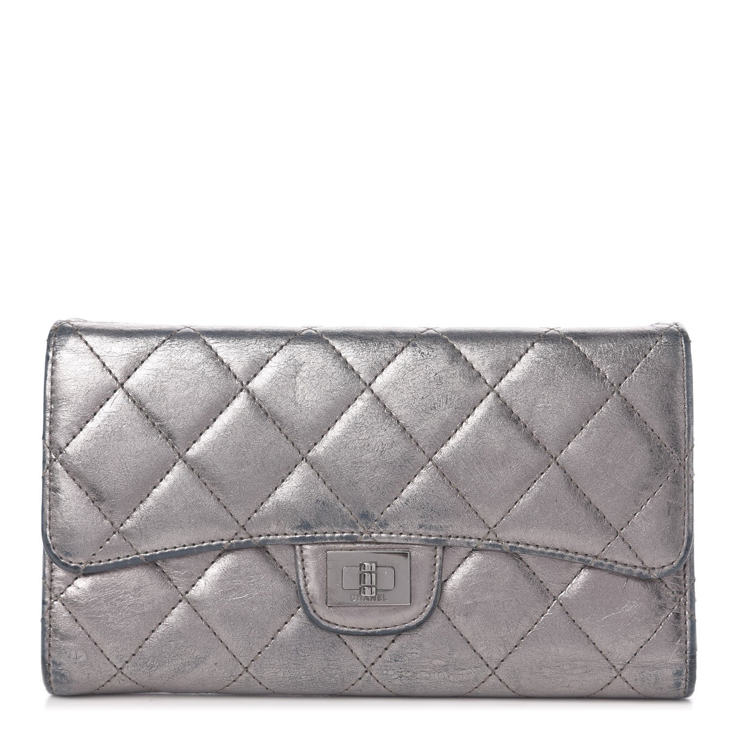 Chanel Metallic Aged Calfskin Quilted Reissue Long Flap Wallet 1 of 9