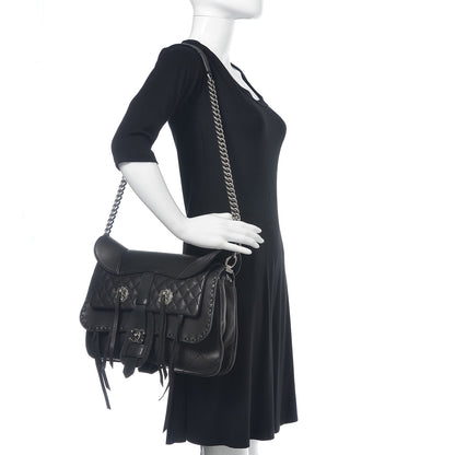 Chanel Calfskin Quilted Dallas Saddle Bag Black 2 of 12