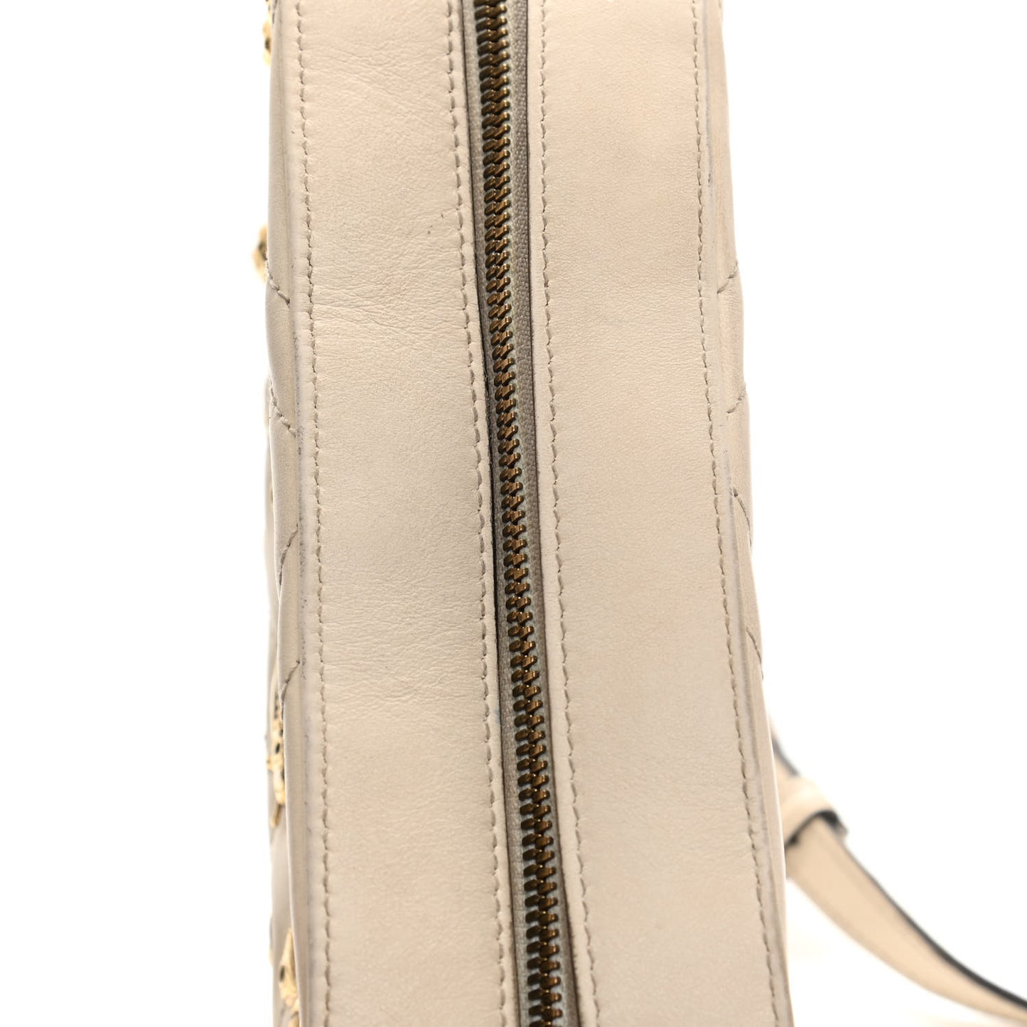 Calfskin Matelasse Animal Studs Small GG Marmont Chain Shoulder Bag White