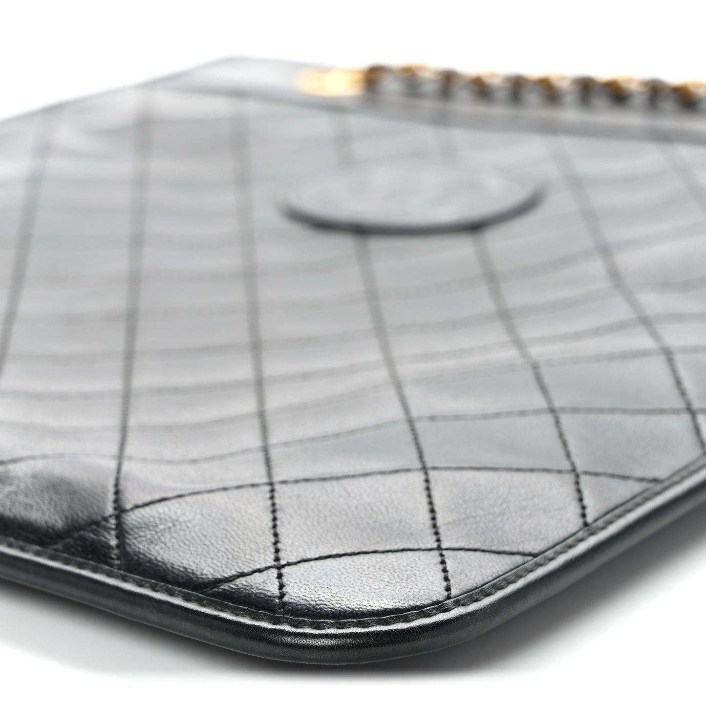 Lambskin Quilted CC Shoulder Bag Black