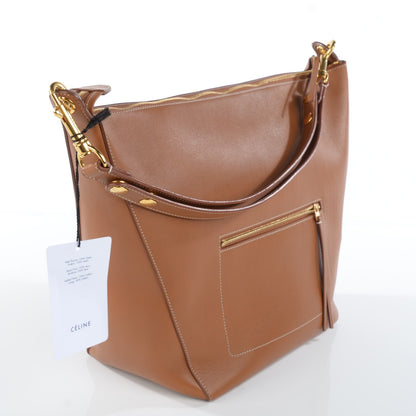 Celine Natural Calfskin Medium Zipped Hobo Tan 3 of 8