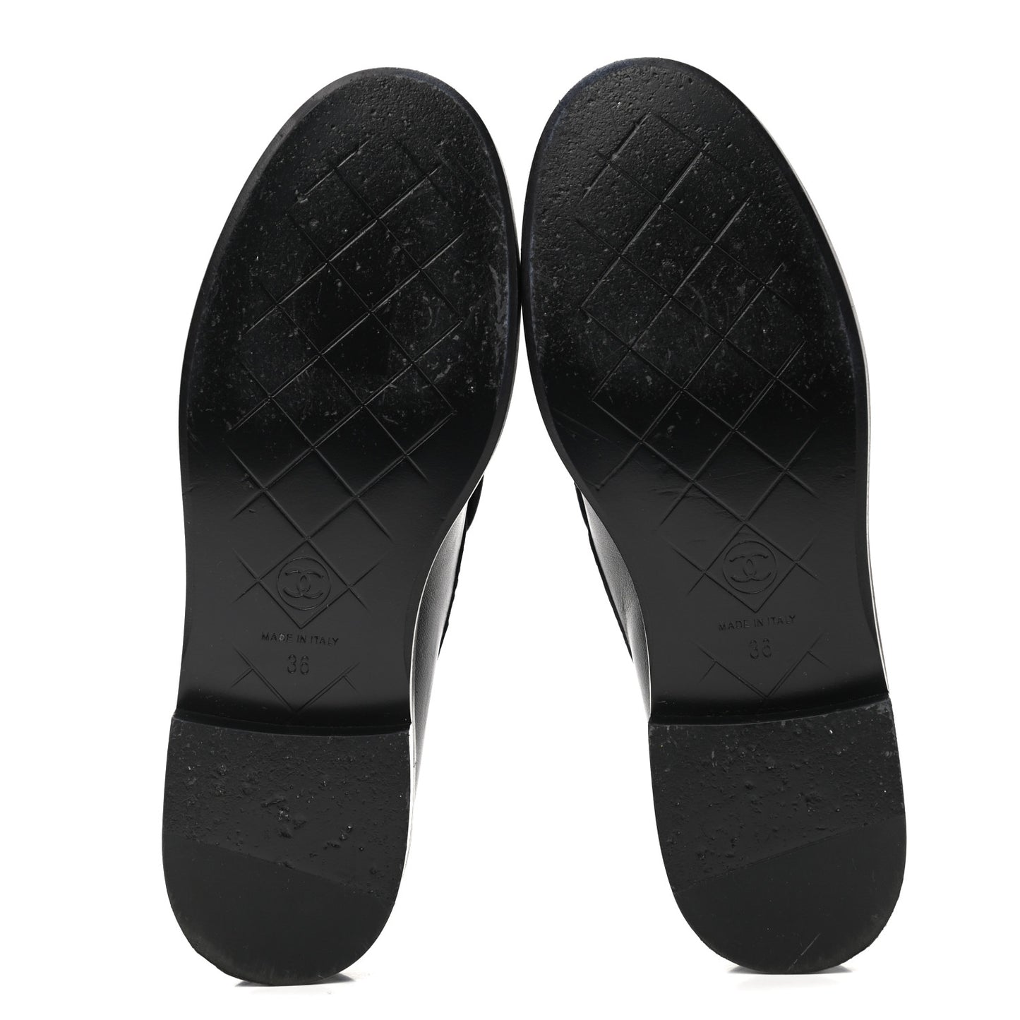 Lambskin Quilted CC Turnlock Loafers 36 Black