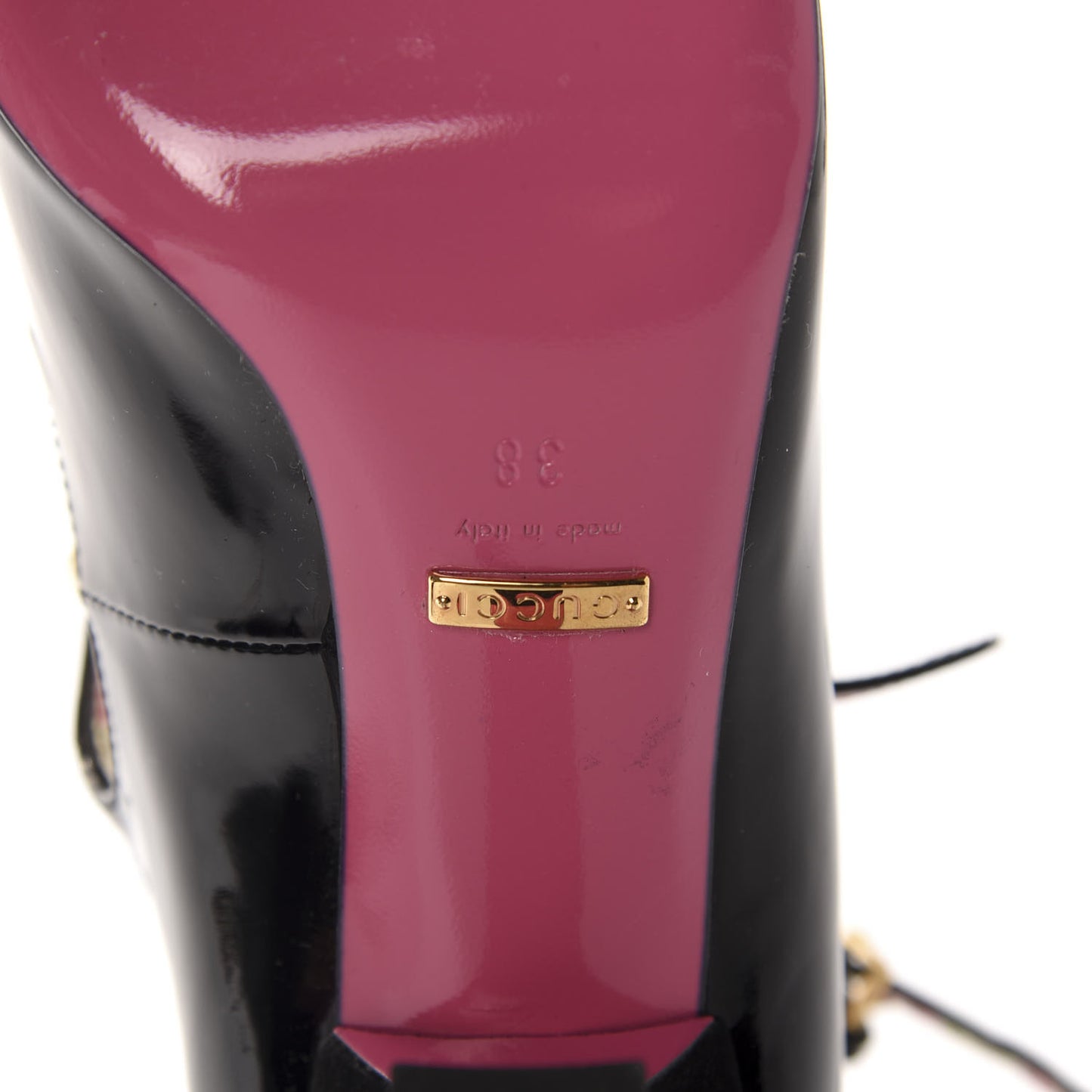 Patent Pearl Taide T-Strap Mid Heel Pumps 38 Black