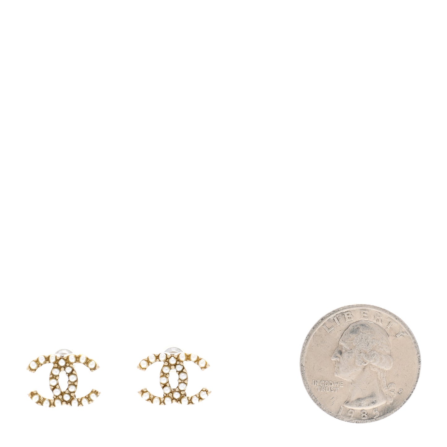 Pearl CC Earrings Light Gold