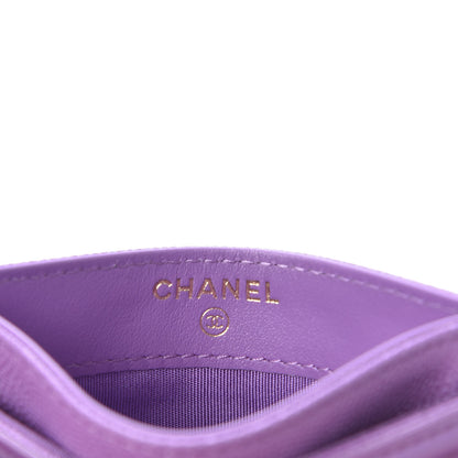 Chanel Caviar Quilted Filigree Card Holder Purple 7 of 10